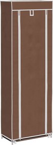 vidaXL Szövet Cipősszekrény fedeles 57 x 29 x 162 cm Barna