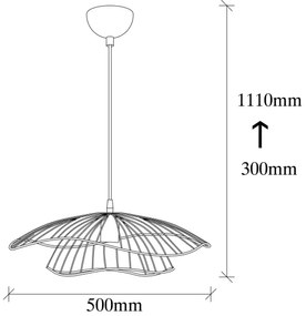 Csillár zsinóron TEL 1xE27/40W/230V