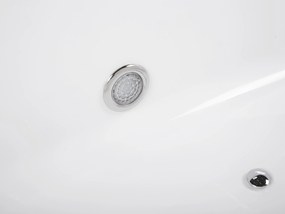 Fehér szabadon álló whirlpool masszázskád LED világítással 168 x 80 cm ANTIGUA Beliani