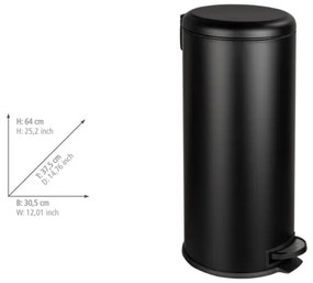 WENKO 54915100 - LEMAN fekete kosár, 30,5 x 64 cm