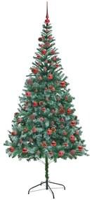 Mű karácsonyfa 300 LED-del állvánnyal Zöld 210 cm PVC és Acél