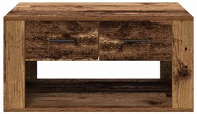 vidaXL Dohányzóasztal fiókkal Öreg fa 80 x 50 x 40 cm Faanyag