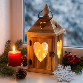 Fából készült lámpás szett Szív, 2 db