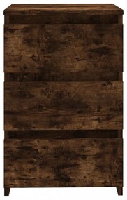 2 db füstös tölgy színű szerelt fa éjjeliszekrény 40x35x62,5 cm