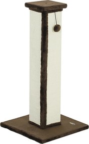 PawHut Macska Karcoló 81 cm Magas Macska Kaparó, Zsákos Poszt és Függő Labda 41x41x81 cm Barna | Aosom