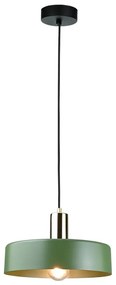 Csillár zsinóron HAKI 1xE27/60W/230V zöld/fekete/fényezett króm