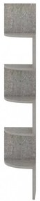 betonszürke szerelt fa fali sarokpolc 19 x 19 x 123 cm