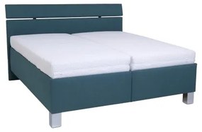 ALIS kárpitozott ágy tárolóval, matrac nélkül, 180x200 cm, petrolkék