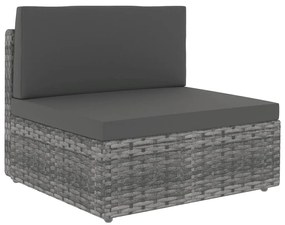 vidaXL 9 részes szürke polyrattan kerti ülőgarnitúra párnákkal