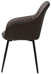 Barna kárpitozott karfás étkezőfotel Milton – Unique Furniture