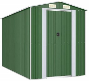 zöld horganyzott acél kerti fészer 192x357x223 cm