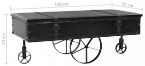 MDF és fenyő dohányzóasztal 110 x 55 x 43 cm
