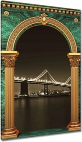 Vászonkép 40x60 Híd az éjszakában szépia