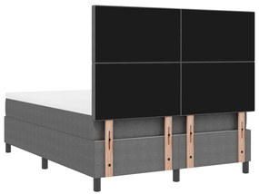 Boxspringágy matraccal Világosszürke 140x200 cm Kordbársony