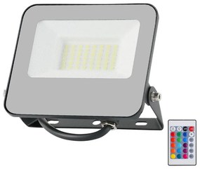 V-Tac LED RGBW Dimmelhető reflektor LED/30W/230V IP65 szürke + távirányító VT1866