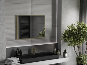 Mexen Loft téglalap alakú fürdőszobai tükör 80 x 60 cm, arany keret - 9852-080-060-000-50