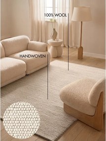 Krémszínű kézi szövésű gyapjú szőnyeg 200x300 cm Richmond Diana – Ted Baker