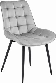 BERA világosszürke bársony szék fekete lábakkal