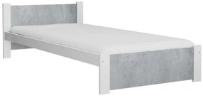 IKAROS ágy 90 x 200 cm, beton/fehér Ágyrács: Lamellás ágyrács, Matrac: Coco Maxi 20 cm matrac