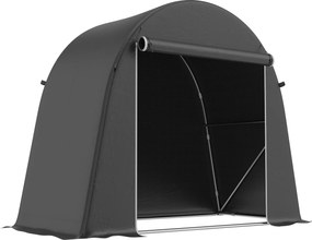 Outsunny vízálló garázssátor 245 x 120 x 200 cm — kerékpártároló feltekerhető cipzáras ajtóval, horganyzott váz | Aosom