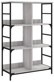 szürke sonoma színű szerelt fa könyvespolc 78,5 x 33 x 117,5 cm