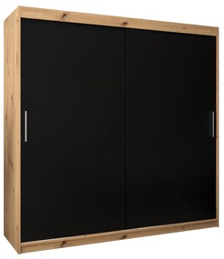 Ruhásszekrény 200 cm Toki (artisan tölgy + matt fekete). 1064854
