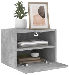 2 db betonszürke szerelt fa fali TV-szekrény 40 x 30 x 30 cm