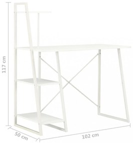 fehér íróasztal polcrendszerrel 102 x 50 x 117 cm