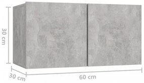 8 részes betonszürke szerelt fa TV-szekrényszett