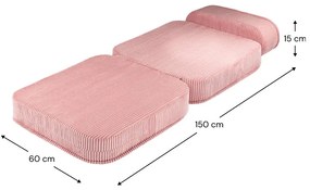 Rózsaszín kordbársony gyerek fotel Flip – Wigiwama