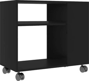 vidaXL fekete szerelt fa kisasztal 70 x 35 x 55 cm