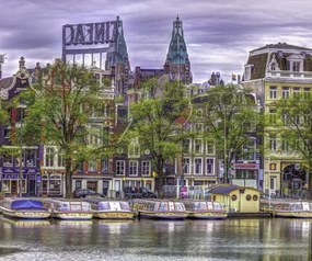 Poszter 60x50cm Amszterdami vízpart, Assaf Frank