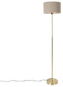 Állítható aranyszínű állólámpa boucle ernyővel taupe 35 cm - Parte
