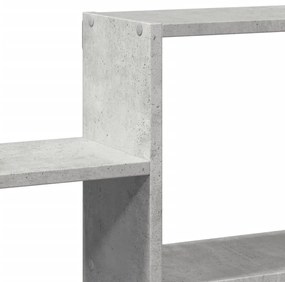 betonszürke szerelt fa fali polc 96 x 18 x 60 cm