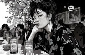 Poszter 91,5x60cm Fekete Kimono