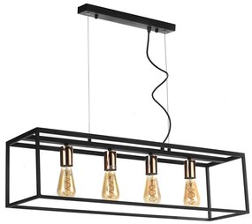 ONLI - Csillár zsinóron FLOKI 4xE27/15W/230V fekete/réz