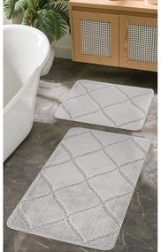 Világosszürke fürdőszobai kilépő szett 2 db-os 50x80 cm Cizgili – Foutastic