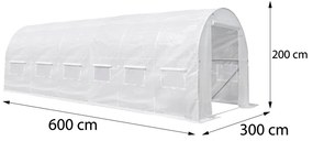 Fóliasátor 200x300x600 cm erősített vázzal+fólia