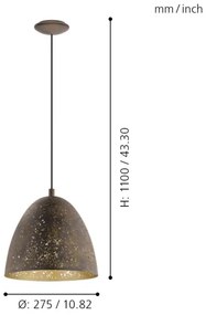 Eglo 49814 - SAFI függeszték 1xE27/60W