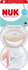 Baba cumi  NUK Perfect Match 0-6m 2 db beige/red, vel. 0-6 h