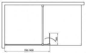 Walker 90x195 cm Walk in zuhanyfal