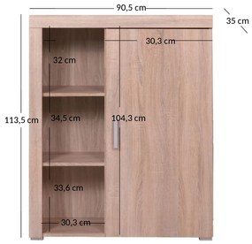 Regál Dalila 1D (szonoma tölgy). 1052831