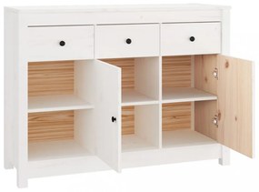 fehér tömör fenyőfa tálalószekrény 100x35x74 cm