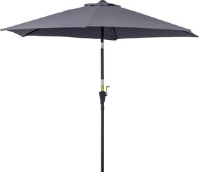 Outsunny Alumínium Kerti Napernyő Ø260x235 cm Dönthető Teraszi Napernyő Forgó Mechanizmussal és 6 Fém Rúddal Kültéri Terasz Erkély Szürke | Aosom