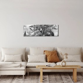 Kép - Flamingók graffiti (órával) (90x30 cm)