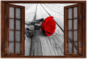 Poszterek 90x60 Vörös rózsa a hídon