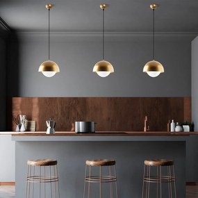 Aranyszínű függőlámpa üveg búrával ø 20 cm Camgoz – Opviq lights