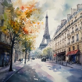 Vászonkép Canvas Város Párizs Franciaország Utca Eiffel-torony 80x80