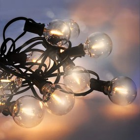 Brilagi - LED-es kültéri dekorációs fényfüzér GIRLANDA 25xE12 20m fekete IP44 meleg fehér + távirányító