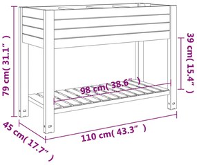 világosbarna polipropilén magaságyás 110x45x79 cm